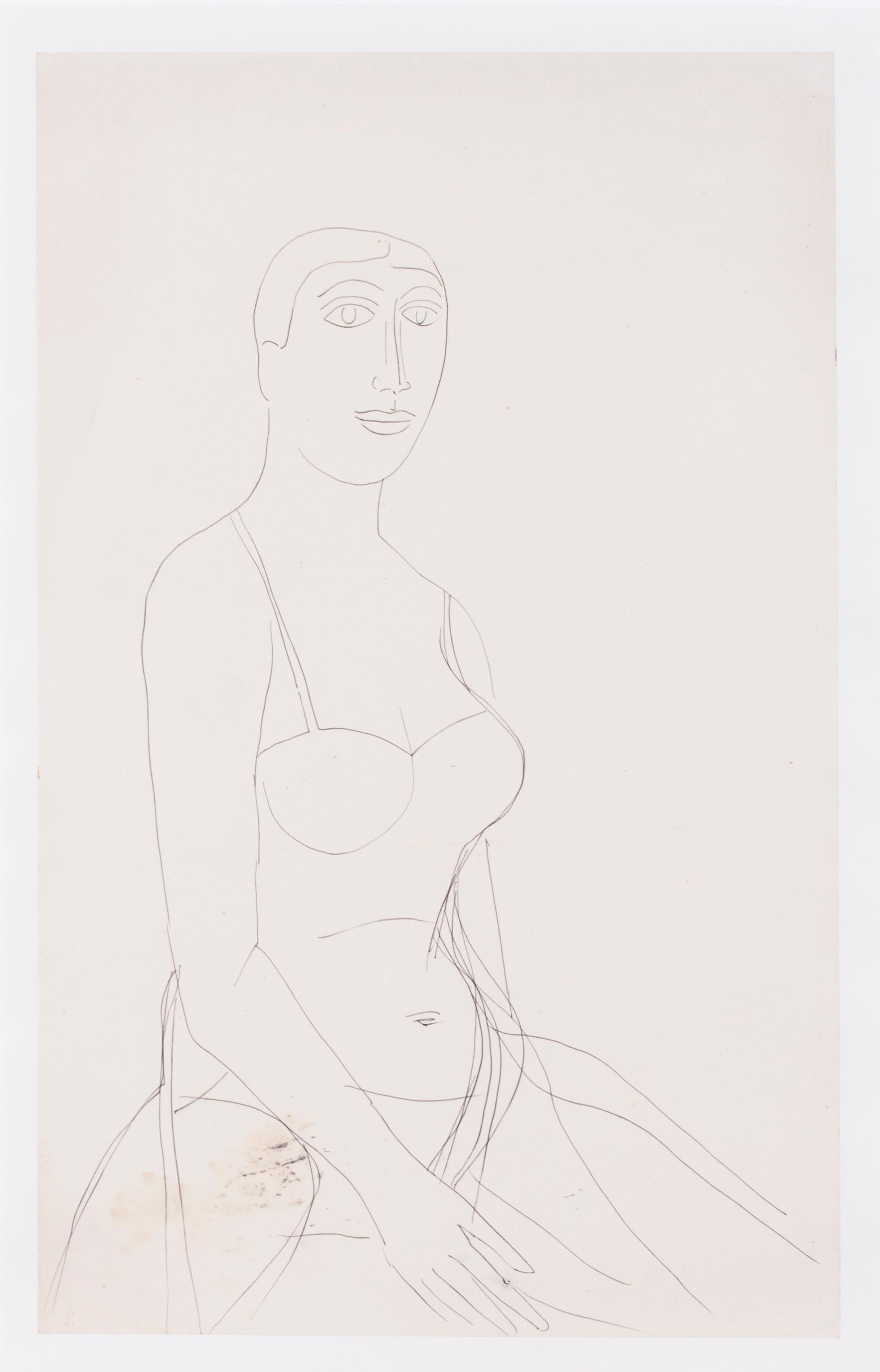 Francis Newton Souza (Indian, 1924 – 2002)
The artist’s model
Pen on paper
15.3/4 x 9.7/8 in. (40 x 25 cm.)

Provenance: The artist’s wife Maria, Nee Figueiredo, gifted to her nephew

These examples were saved from being burnt on a bonfire by the