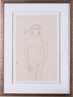 A 20th Century drawing of a nude by Indian artist Francis Newton Souza