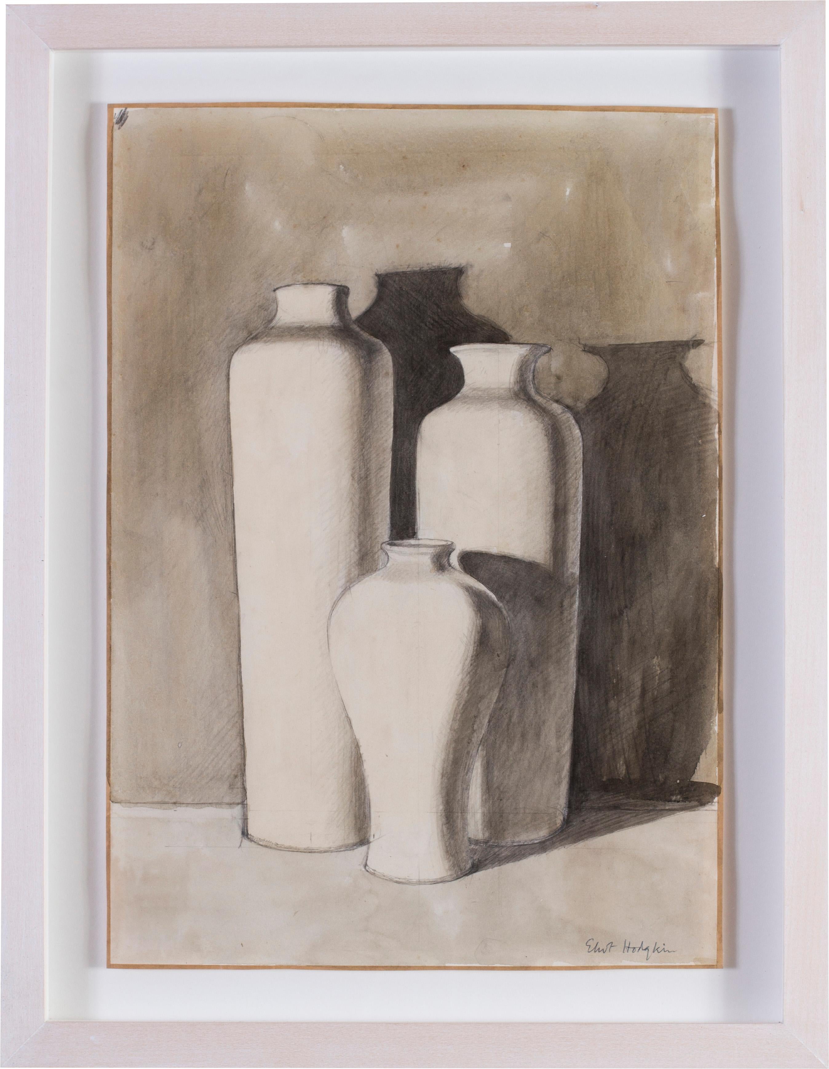 Eliot Hodgkin Still-Life - Three vases No.2
