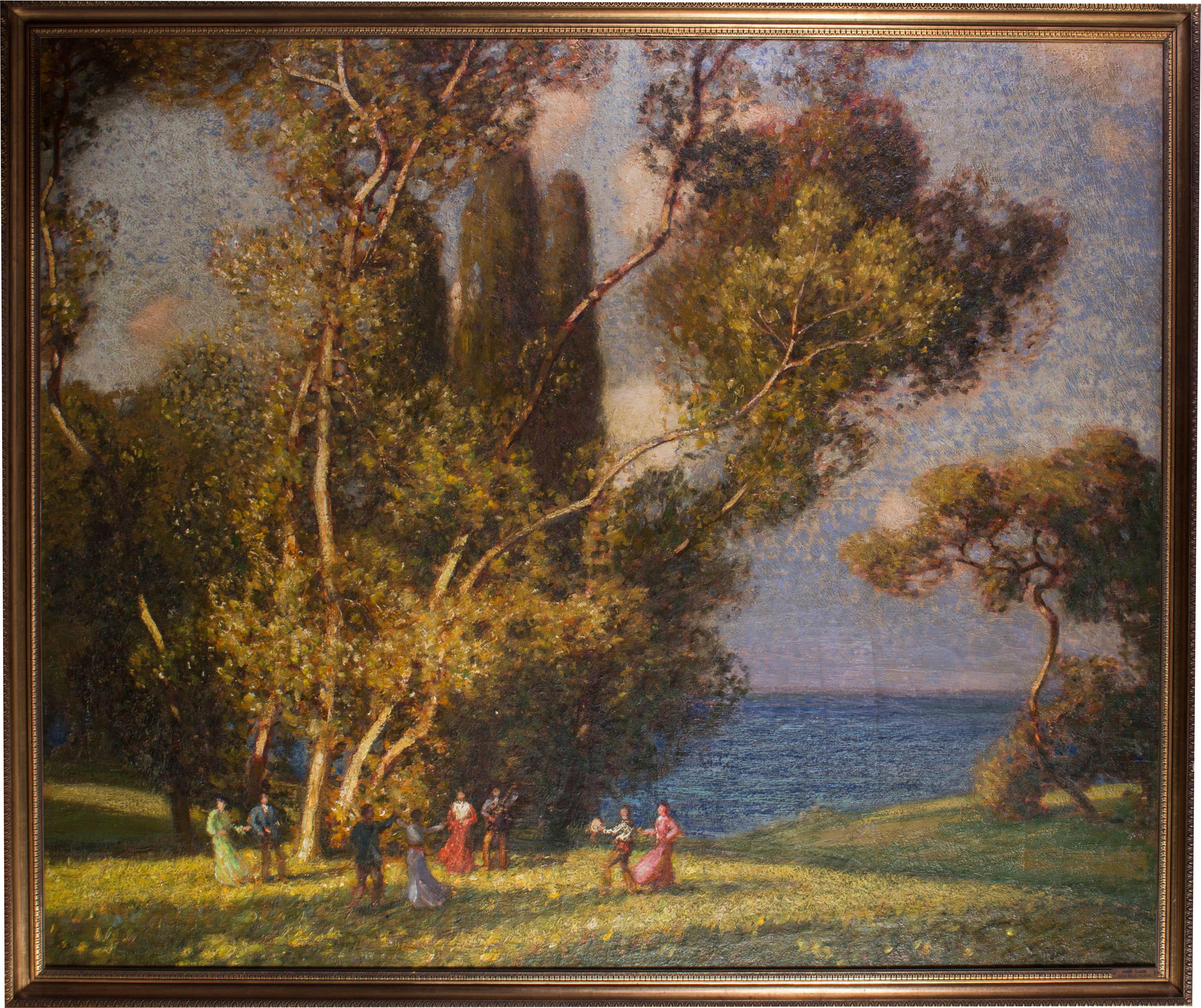 Sir Claude Francis Barry Landscape Painting - Very large and early oil painting by the great British artist Sir C F Barry