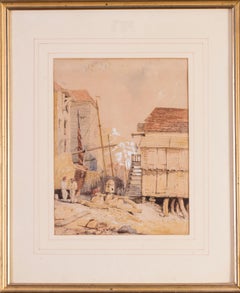 British, 19th Century watercolour of Hastings, on the coast in East Sussex