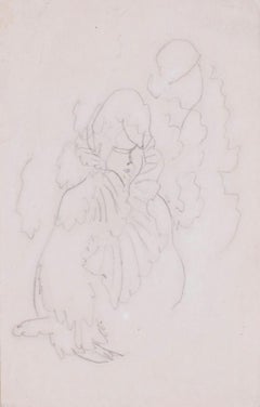 Disegno britannico del XX secolo di Stanley Spencer raffigurante uno studio di una donna appariscente