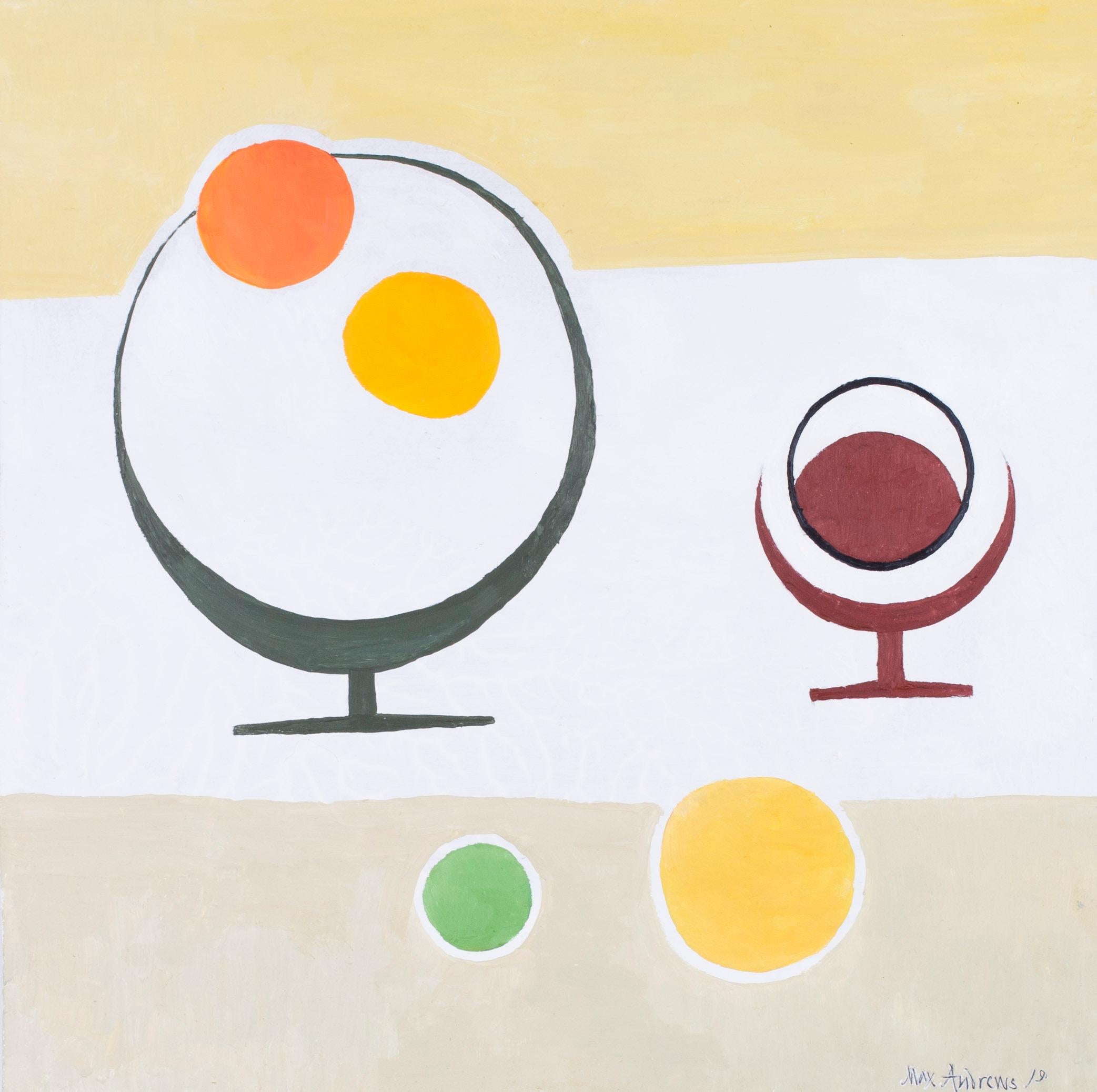 Fruta y vino - Still-Life Painting Gris de Max Andrews