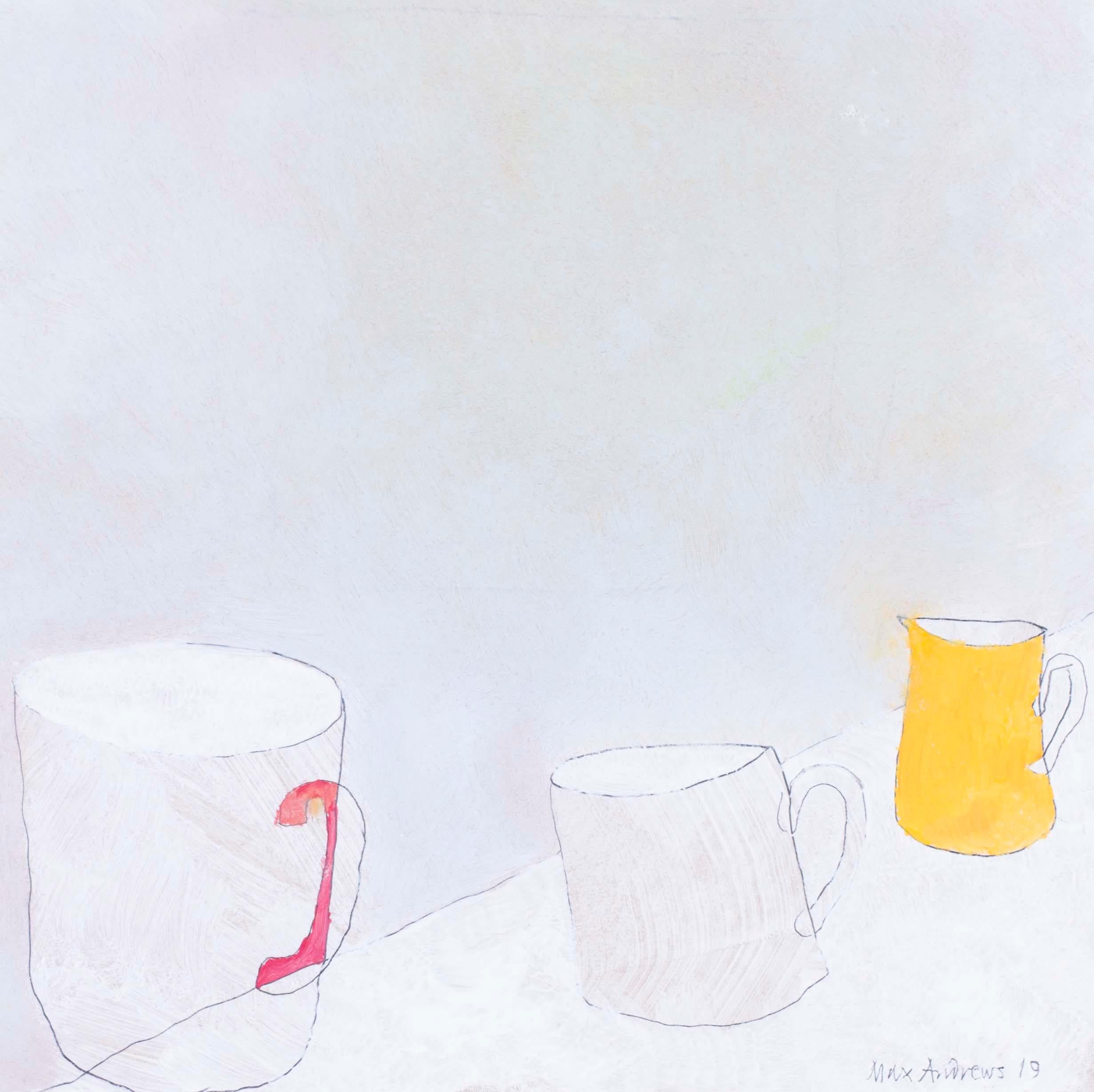 British, 21st Century abstract still life 'Cups' - Painting by Max Andrews