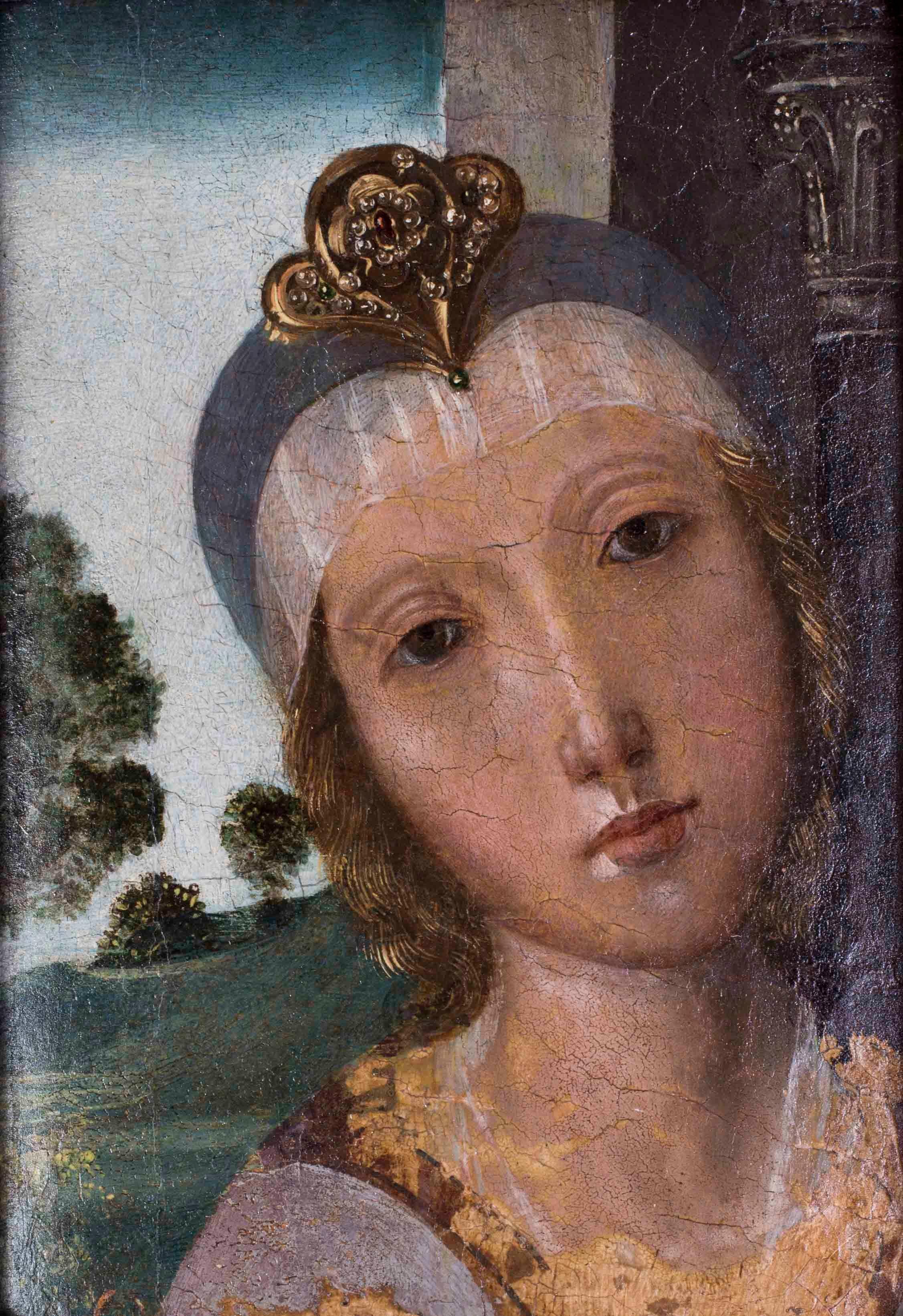 Italian Old Master portrait in the manner of Botticelli, oil on panel 2