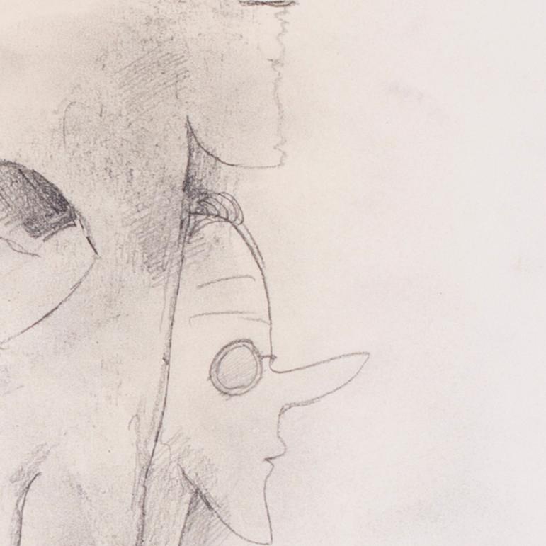 dessin expressionniste allemand du 20e siècle représentant des personnages dans un rêve de Carl Hofer en vente 4