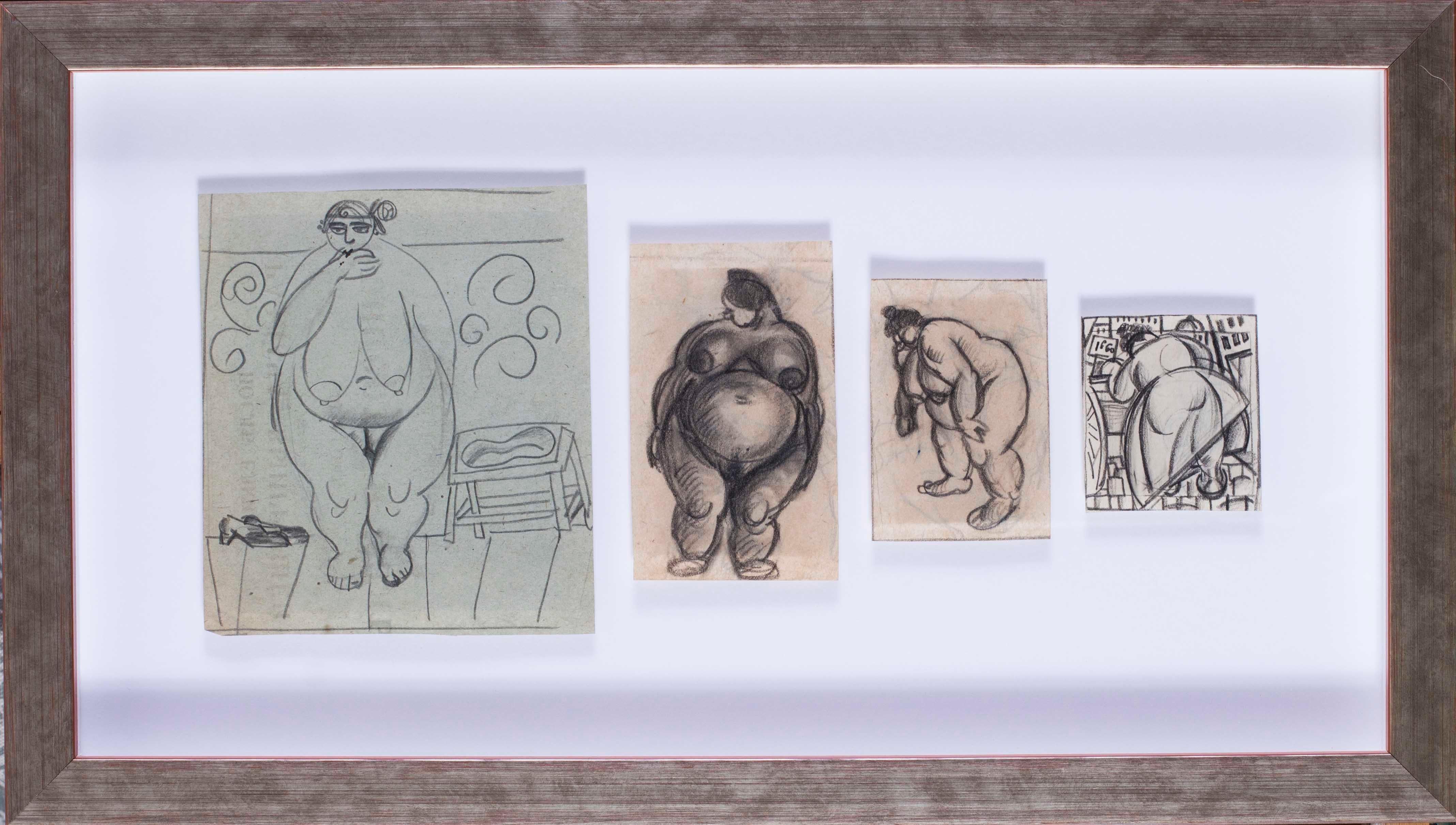Vladimir Pavlovich Nechoumoff Nude – Russische Zeichnungen von üppigen Frauen aus dem frühen 20. Jahrhundert