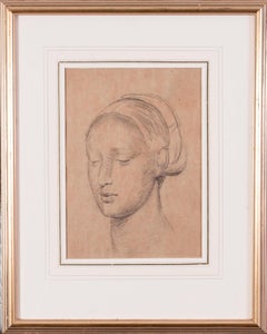 British, 19th Century drawing of a young beauty by Edward Stott