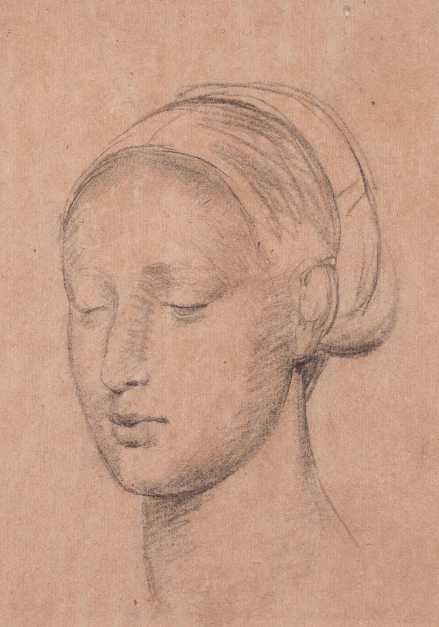 Edward Stott, ARA (British, 1859 - 1918)
Study of a young beauty
Pencil on paper
10.3/8 x 7.1/2 in. (26.3 x 19 cm.)

Provenance: Abbott and Holder, London

A few years after its foundation in 1886, a critic referred to the New English Art Club as
