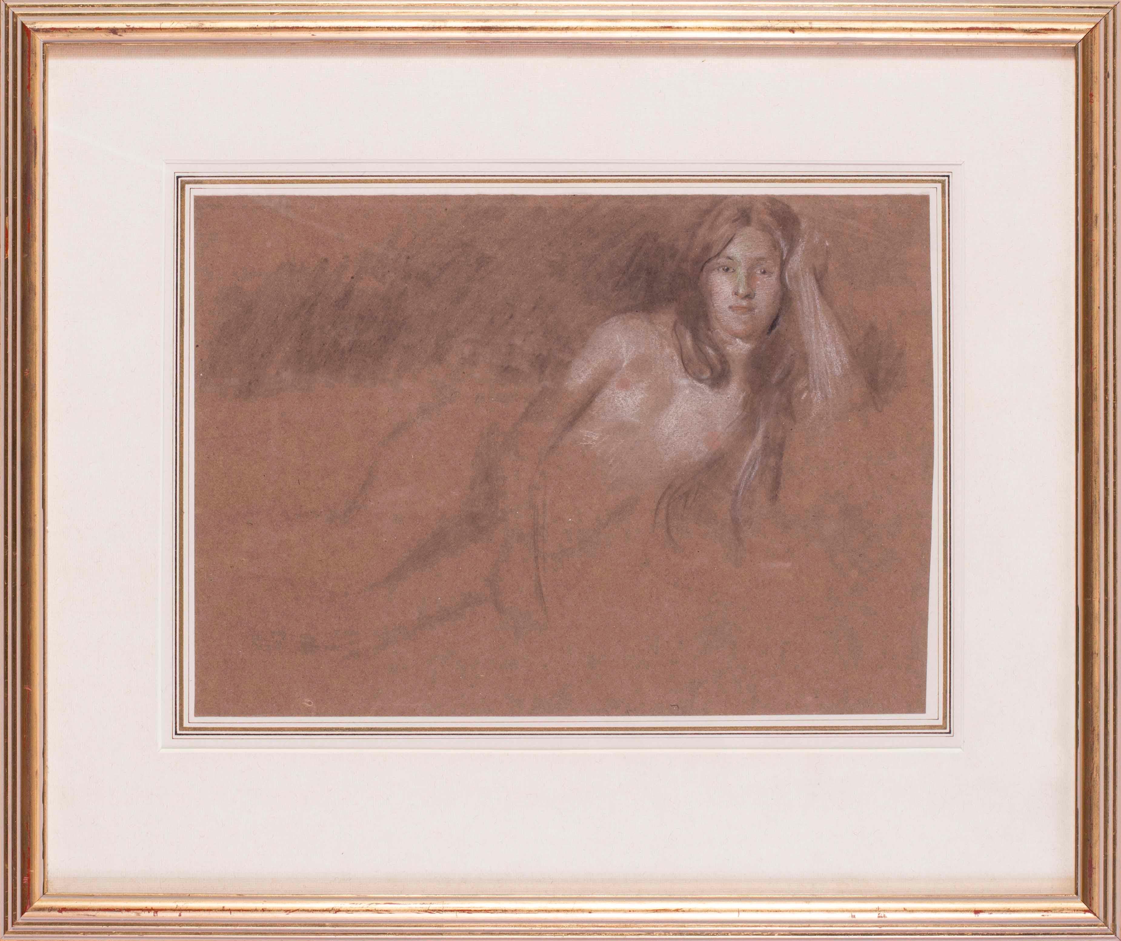 British 19th Century drawing of a nude by Edward Stott