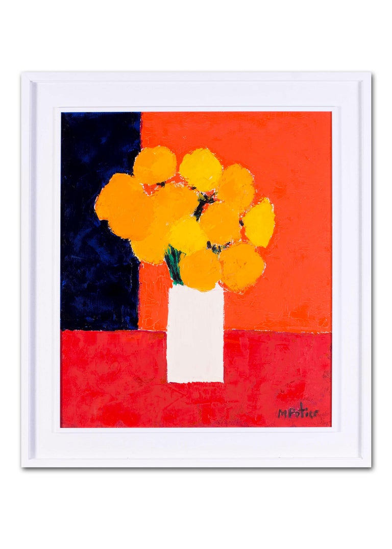 Abstract French 20th Century still life of a vase of flowers For Sale 4
