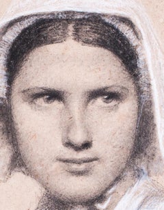 19th Century drawing of a Breton Girl by Paul Dubois
