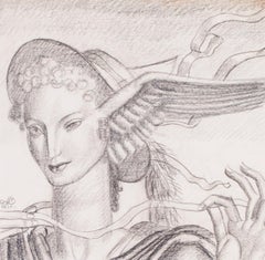 Jean Dupas art deco drawing, 1932 'Tete d’Hermes (Head of Hermes)'