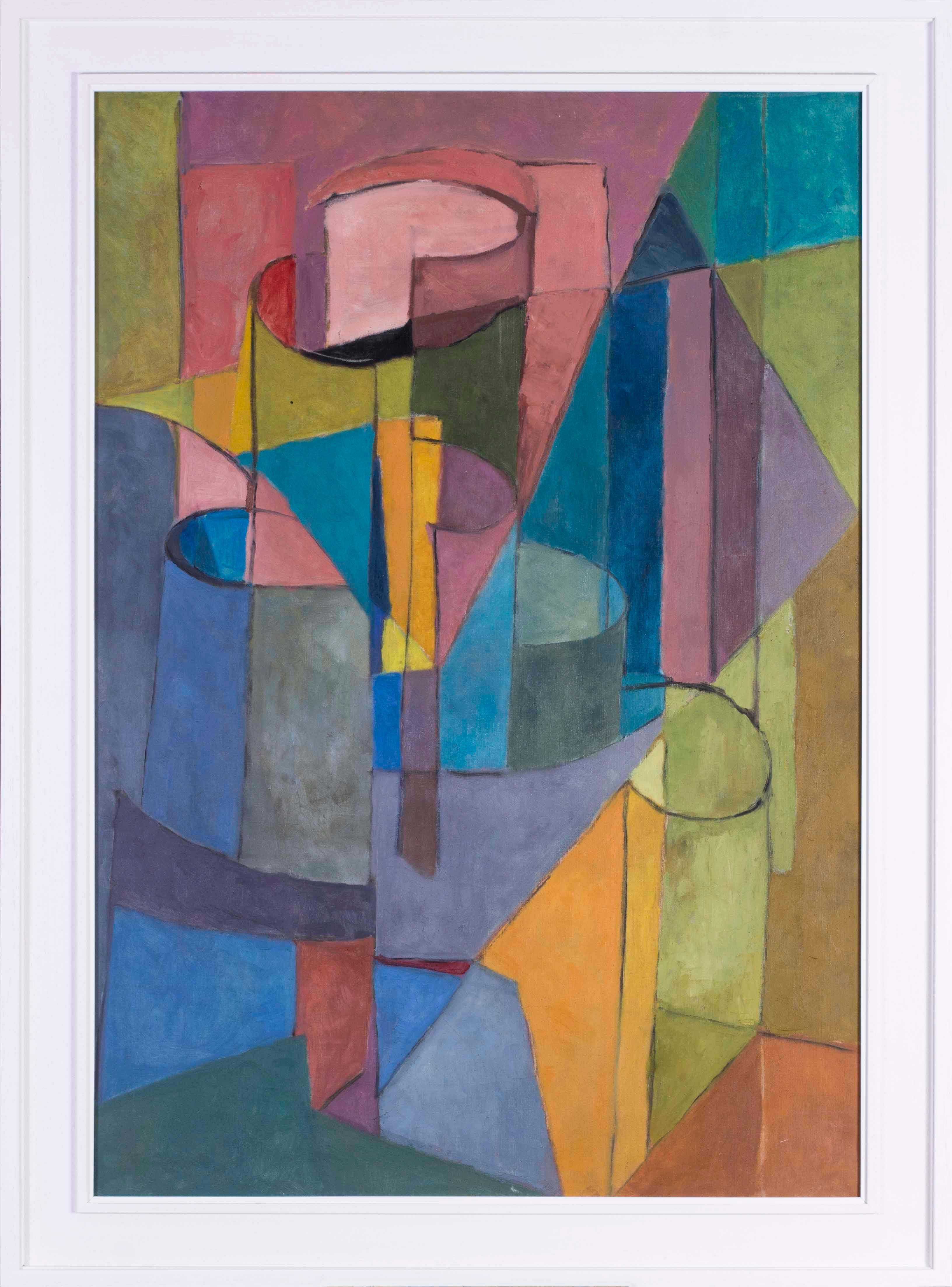 Henri d’Amfreville Abstract Painting - Mid 20th Century French abstract painting 'Les rouleaux'