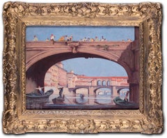 Boatmen on the Arno before the Ponte Vecchio, Florence