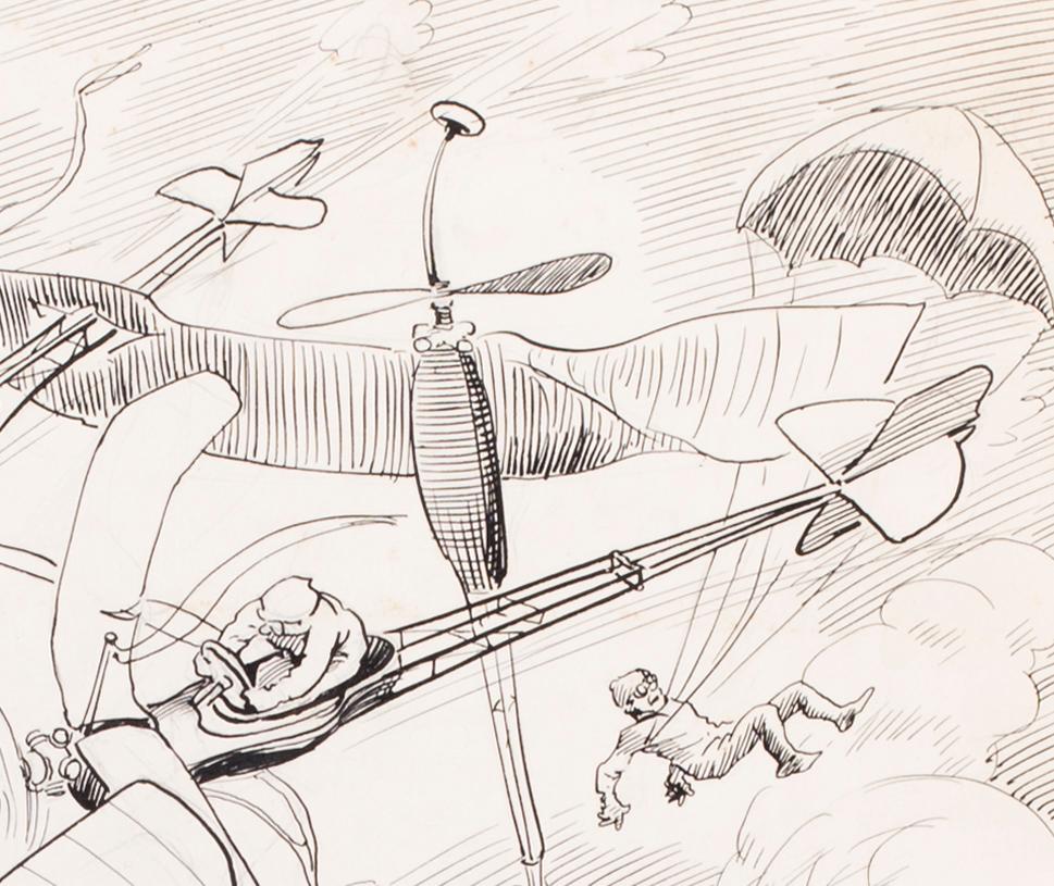 Carl Thomas Anderson (American, 1865-1948)
Air Polo, The Next thing in games (Illustratation for Puck Magazine, 1911)
Pen and black ink over pencil
Signed ‘Anderson’ (lower left) Inscribed in pencil on the reverse and stamped ‘overlay dept pm Tues