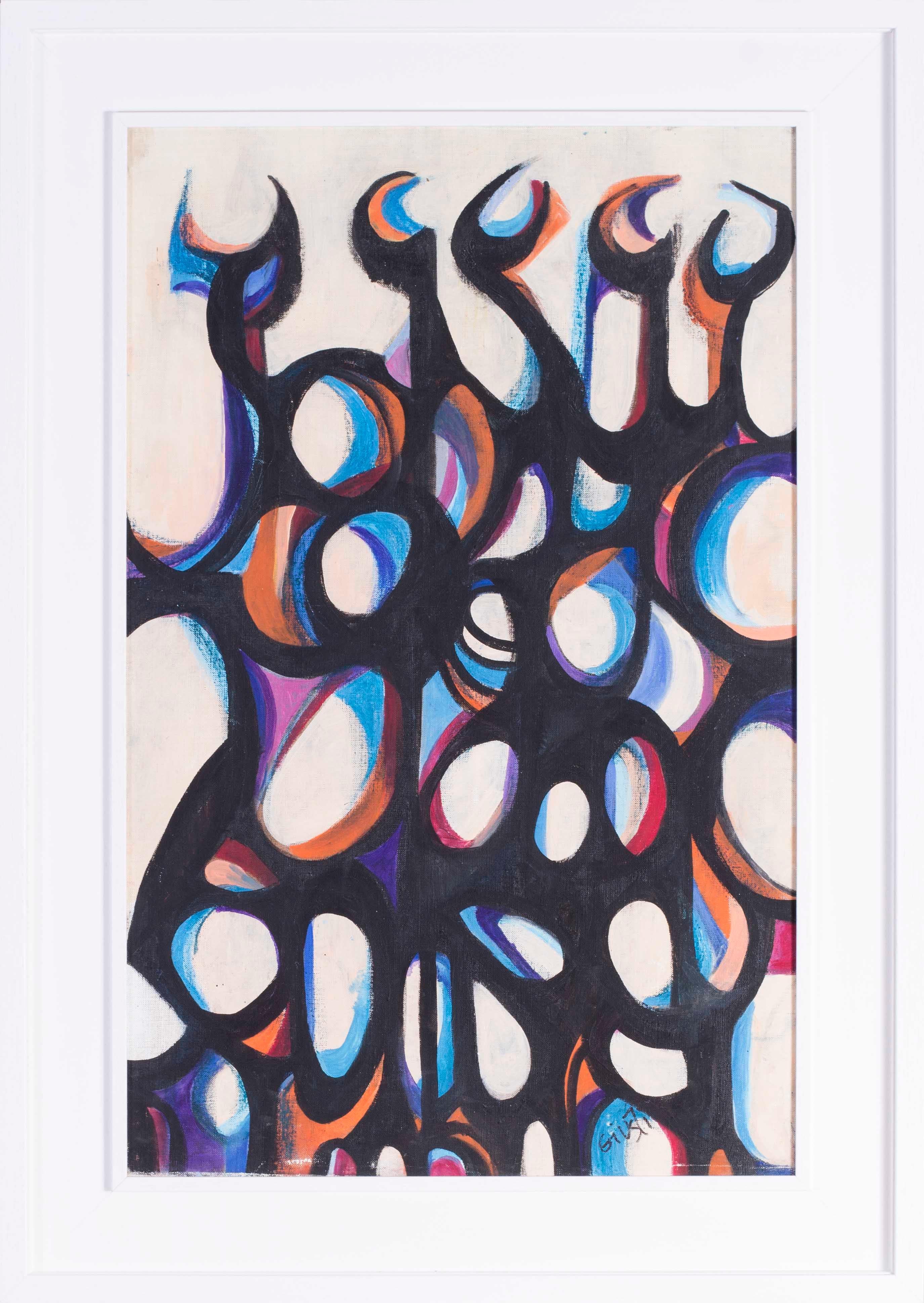 Abstract Painting di Frederique Giusti - Quadro astratto del XX secolo di Frederick Giusti "Femmes Africaines II".