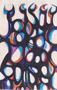 French 20th Century abstract painting by Frederick Giusti 'Femmes Africaines II'