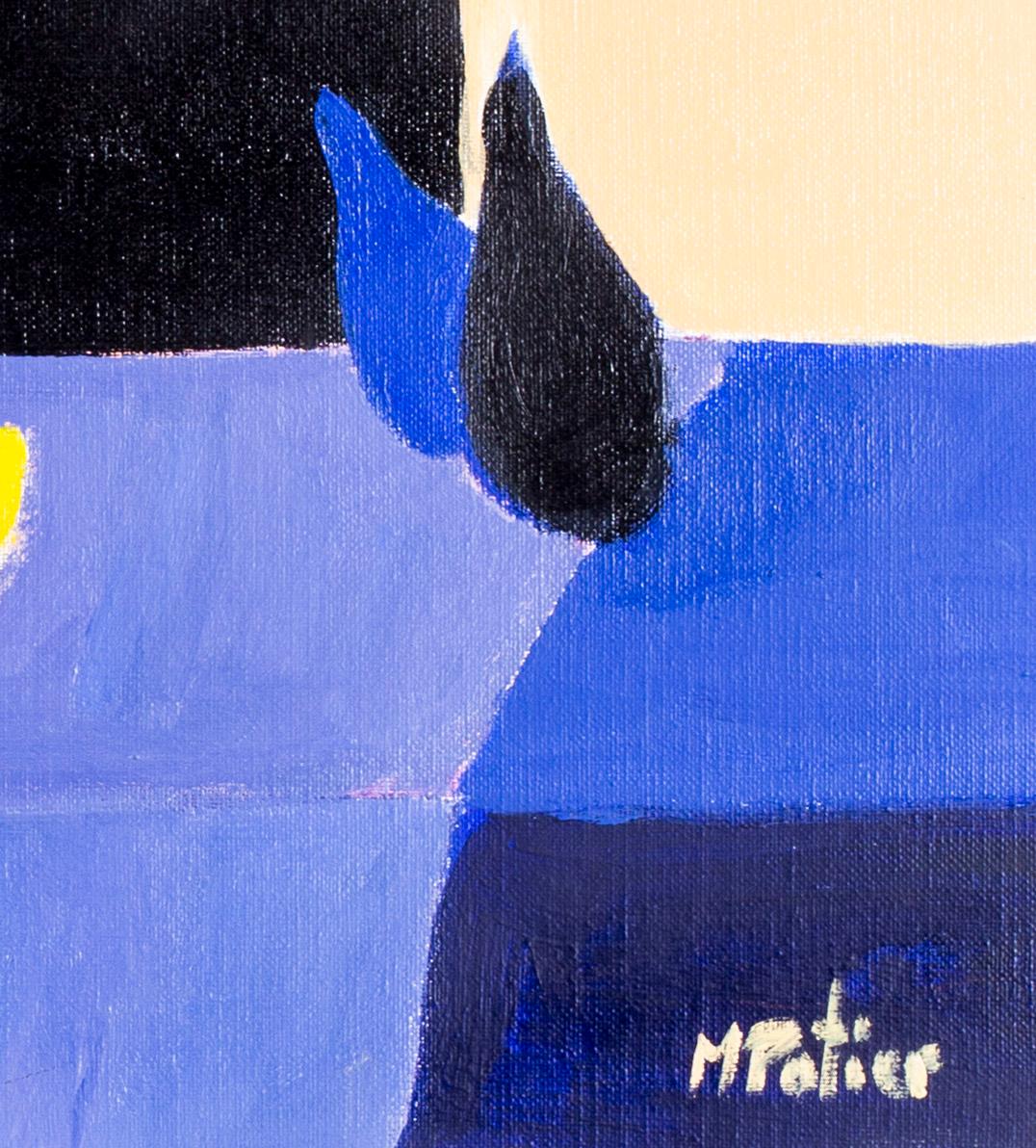 Nature morte abstraite bleue française du XXe siècle - Bleu Still-Life Painting par Maurice Potier