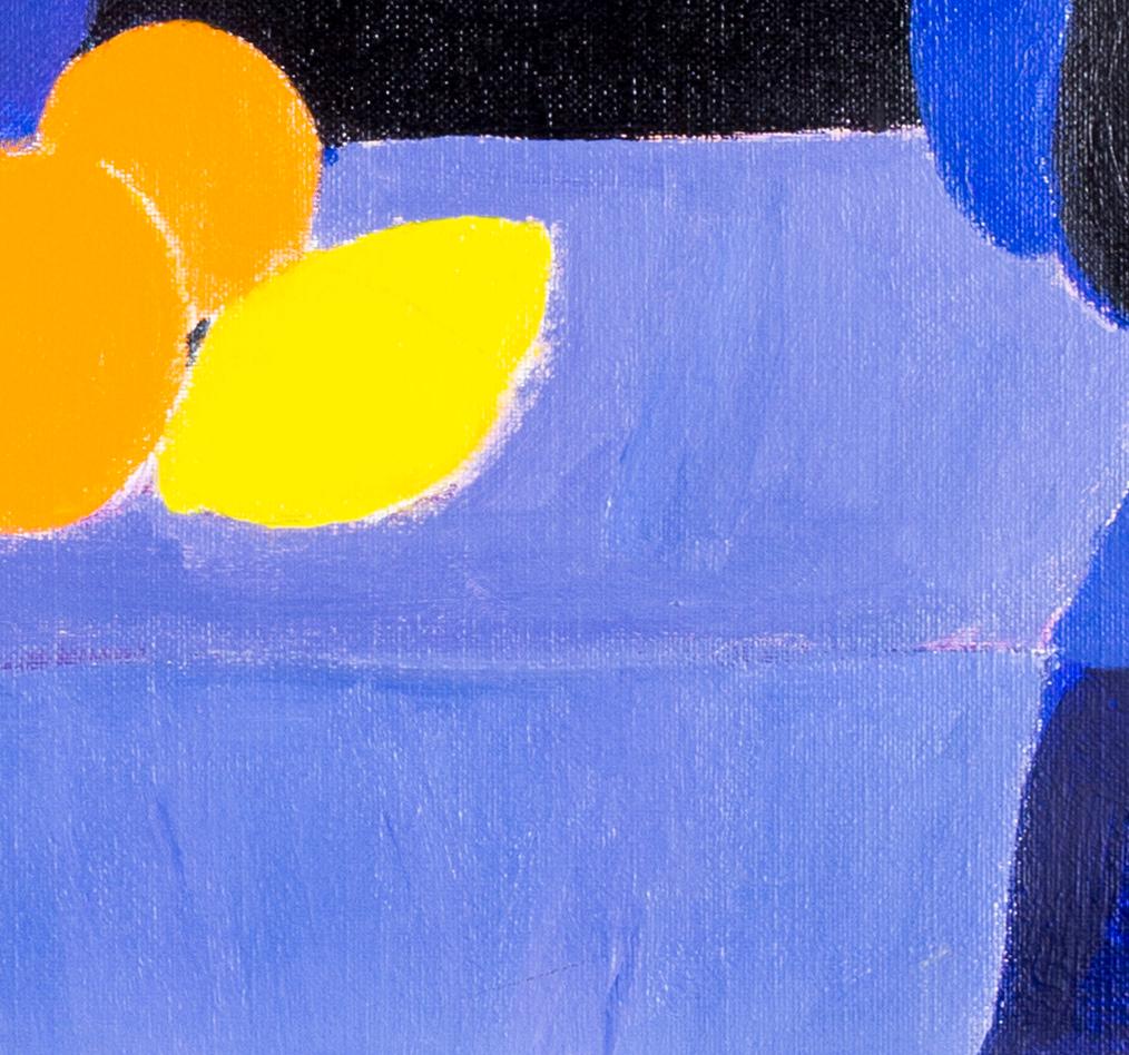 Maurice Potier (francés, 1926 - 2002)
Vase bleu et fruits (Jarrón azul y frutas)
Óleo sobre lienzo
Firmado 