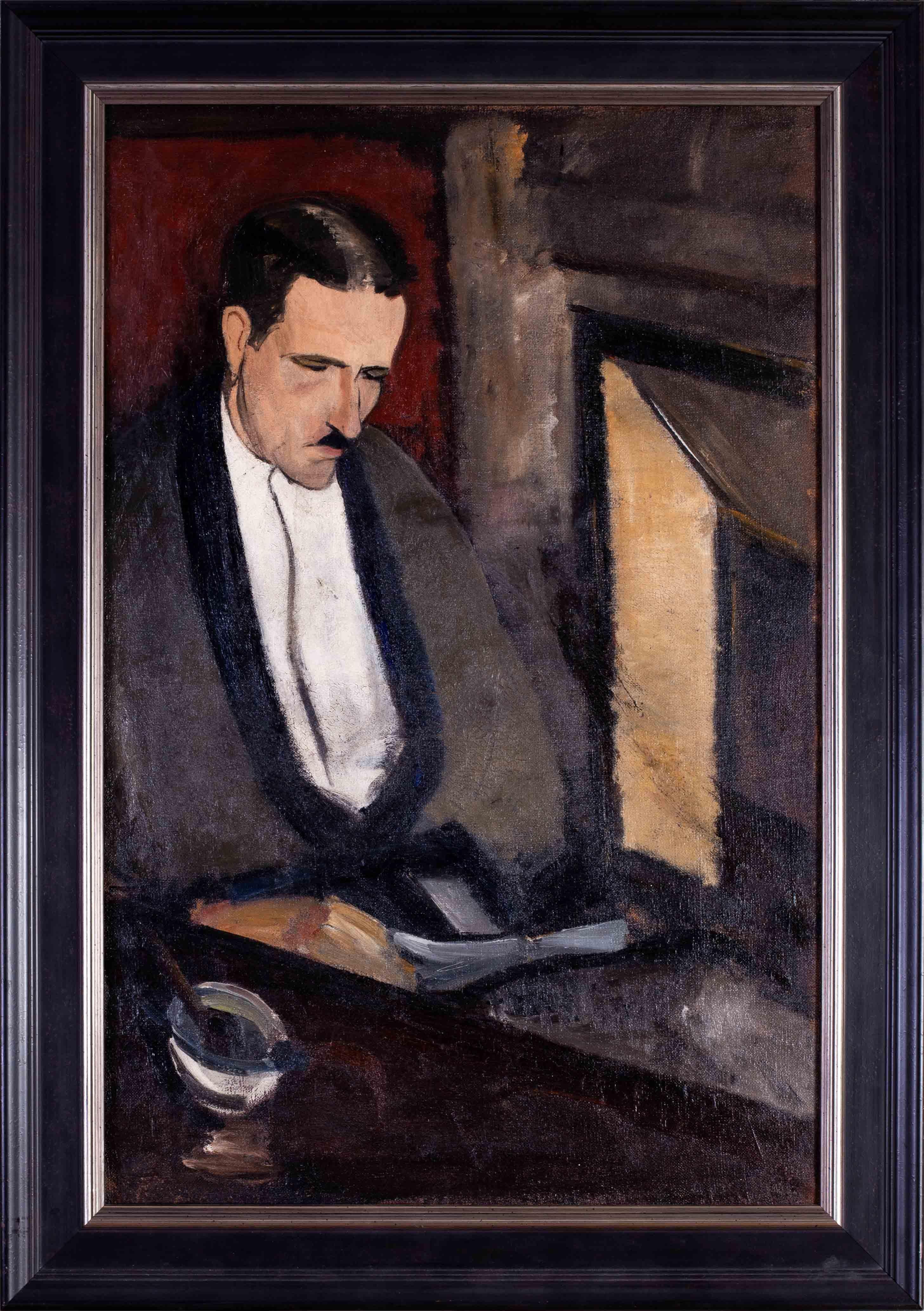 Etienne Morillon Portrait Painting - French Post Impressionist portrait of artist Miquel Utrillo, circa 1907 