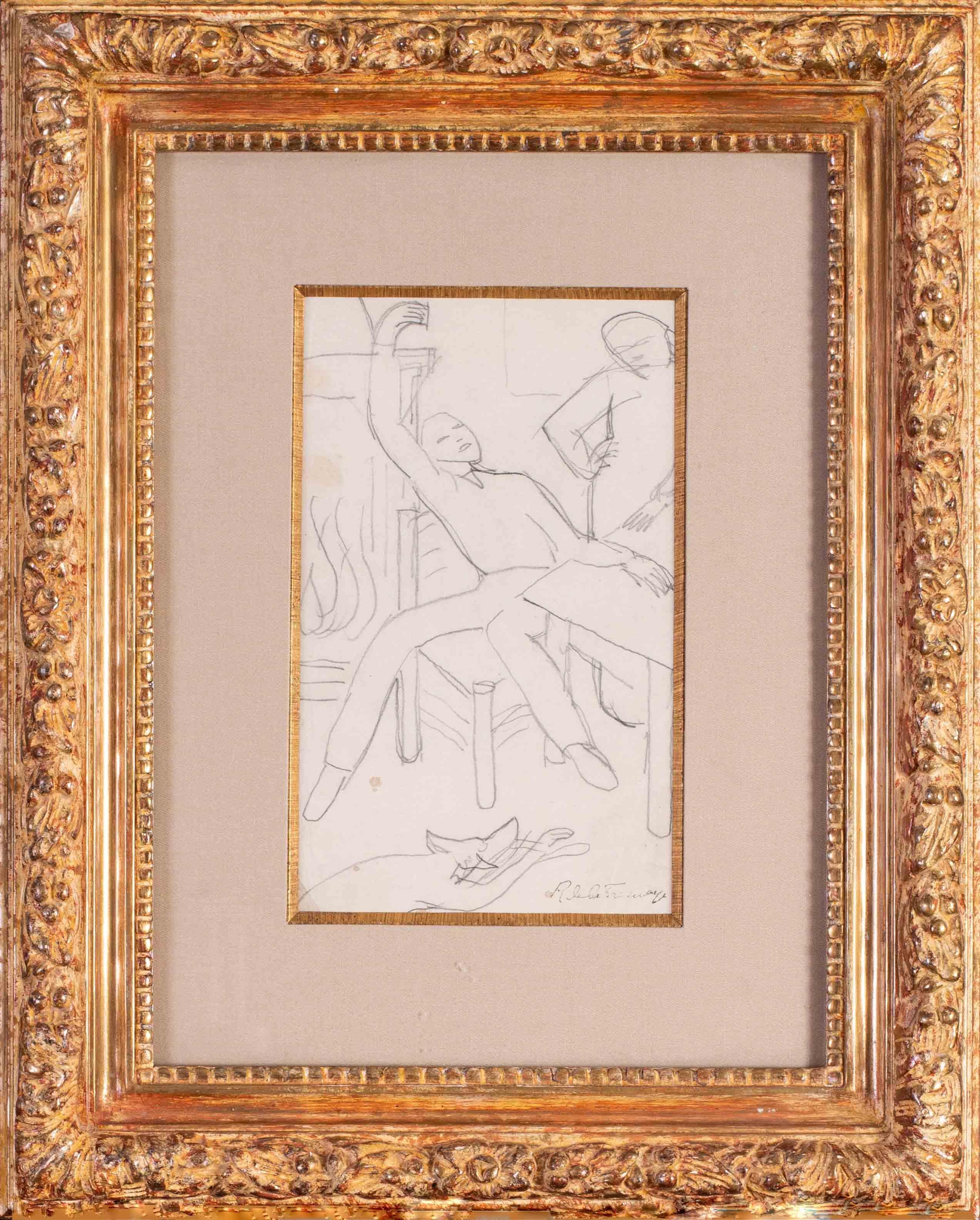 Roger de la Fresnaye Figurative Art - Early 20th Century French drawing by Cubist artist de La Fresnaye