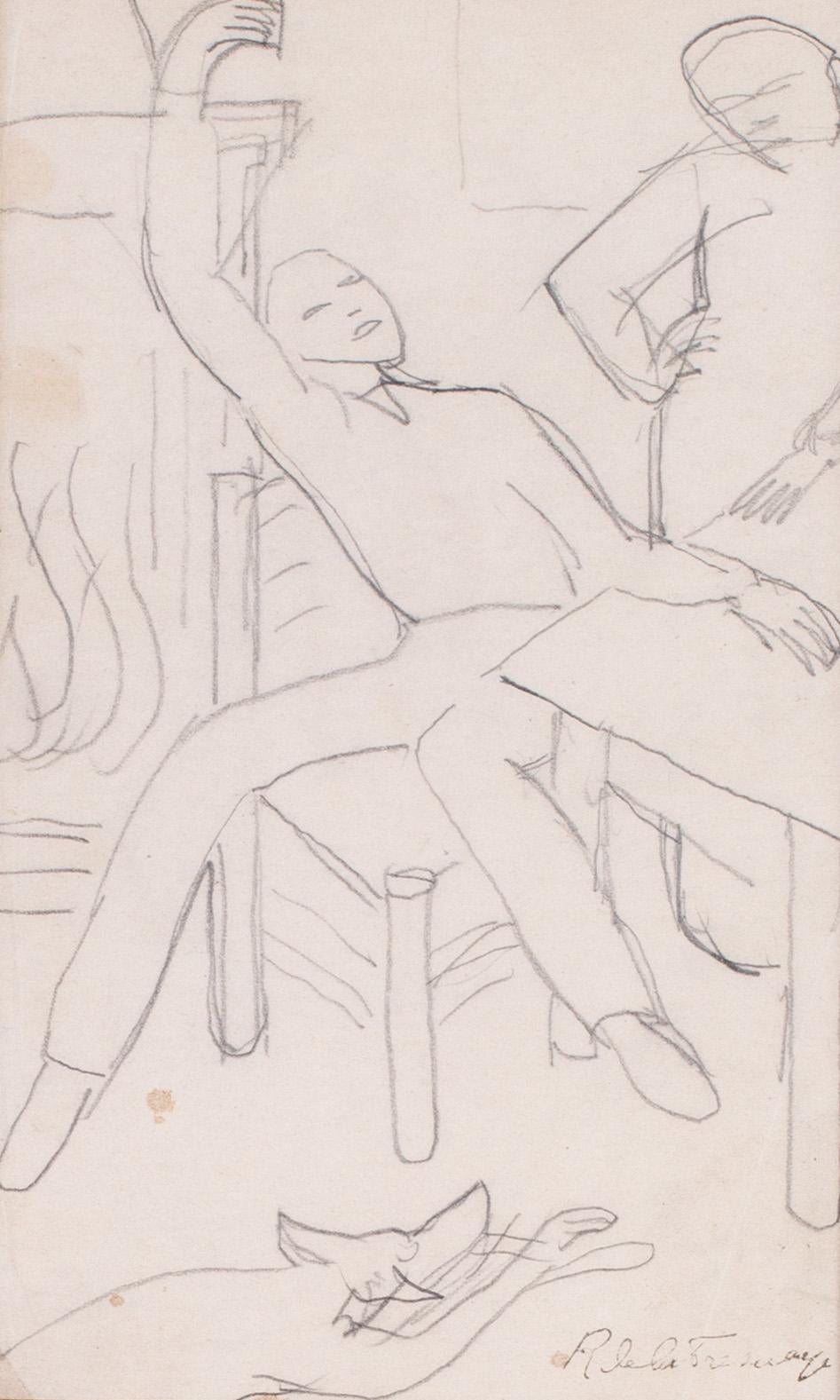 Early 20th Century French drawing by Cubist artist de La Fresnaye - Art by Roger de la Fresnaye