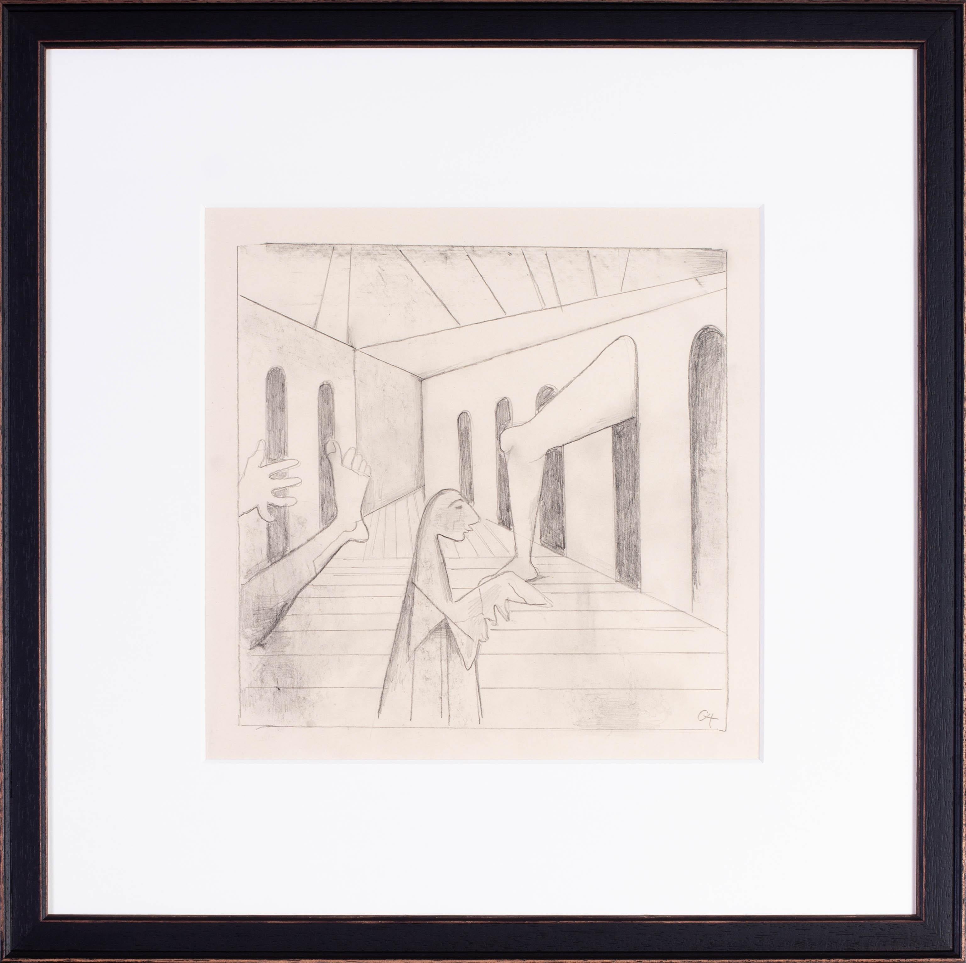 20th Century German Expressionist drawing by Carl Hofer
