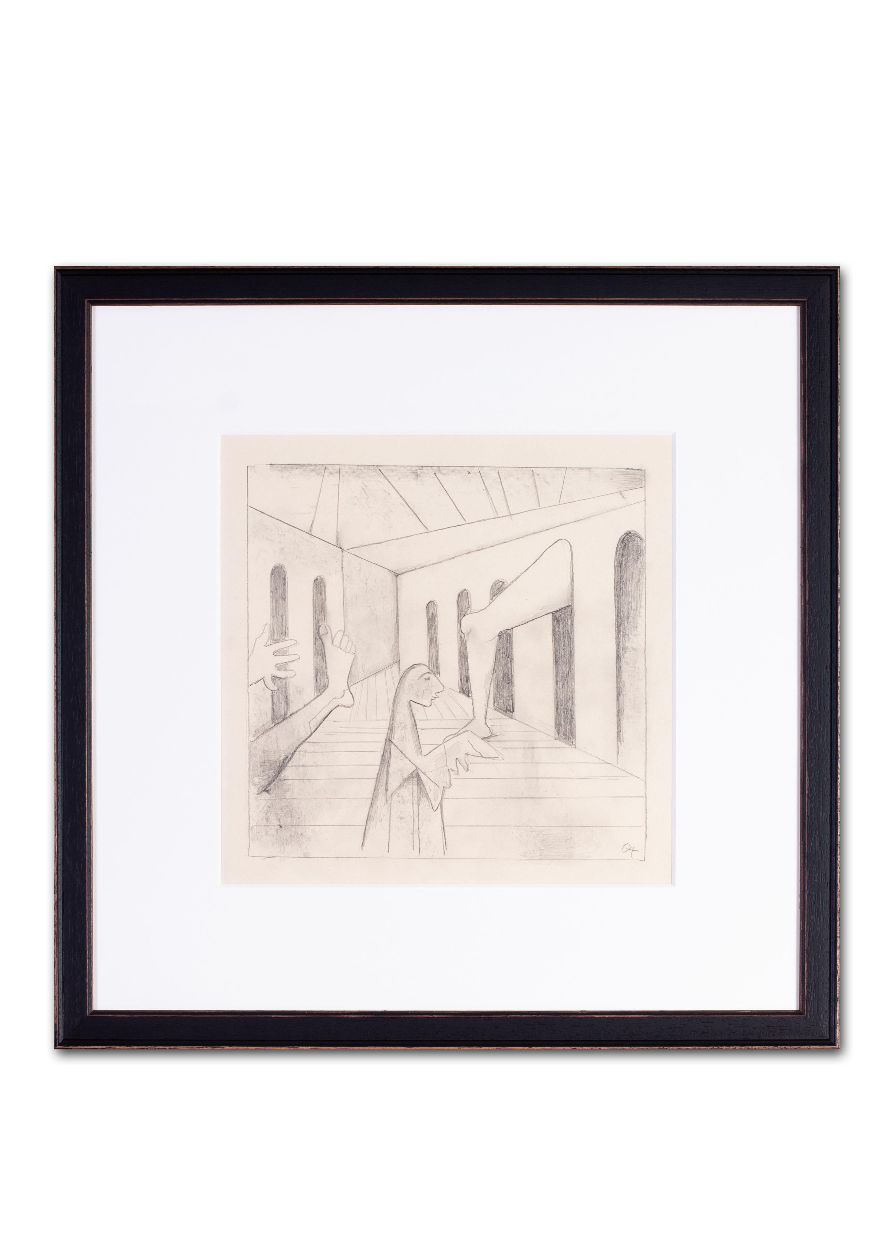20th Century German Expressionist drawing by Carl Hofer For Sale 5