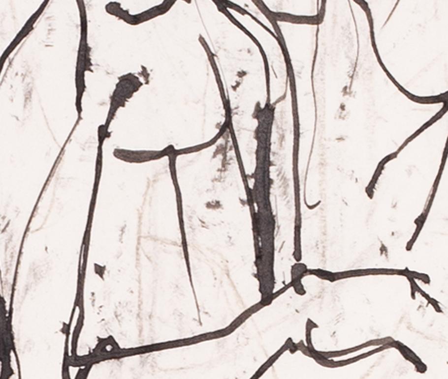 Dibujo expresionista alemán de Carl Hofer de amantes en venta 5