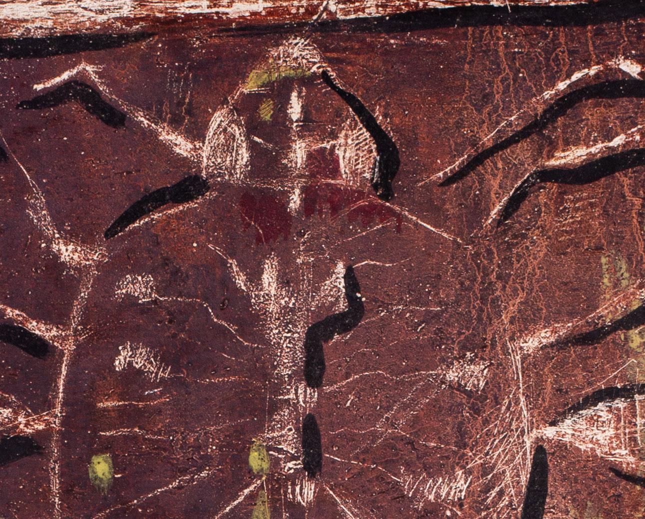 Mitte des 20. Jahrhunderts, Ölgemälde einer Zikade des belgischen Künstlers Baugniet – Painting von Marcel Louis Baugniet 