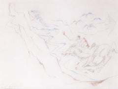 1933 Zeichnung des französischen Künstlers Andre Masson „Le Cavalier Amoureux“