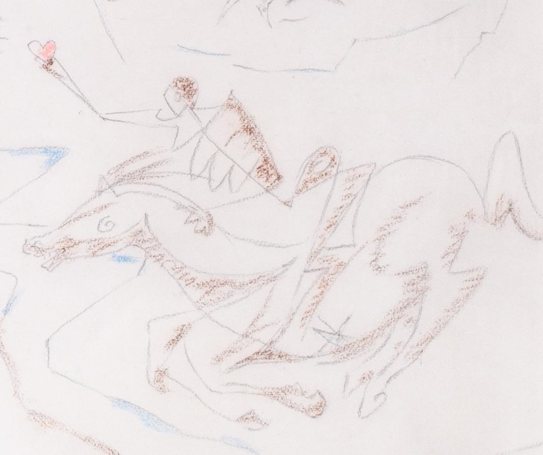 1933 Zeichnung des französischen Künstlers Andre Masson „Le Cavalier Amoureux“ (Abstrakt), Art, von André Masson