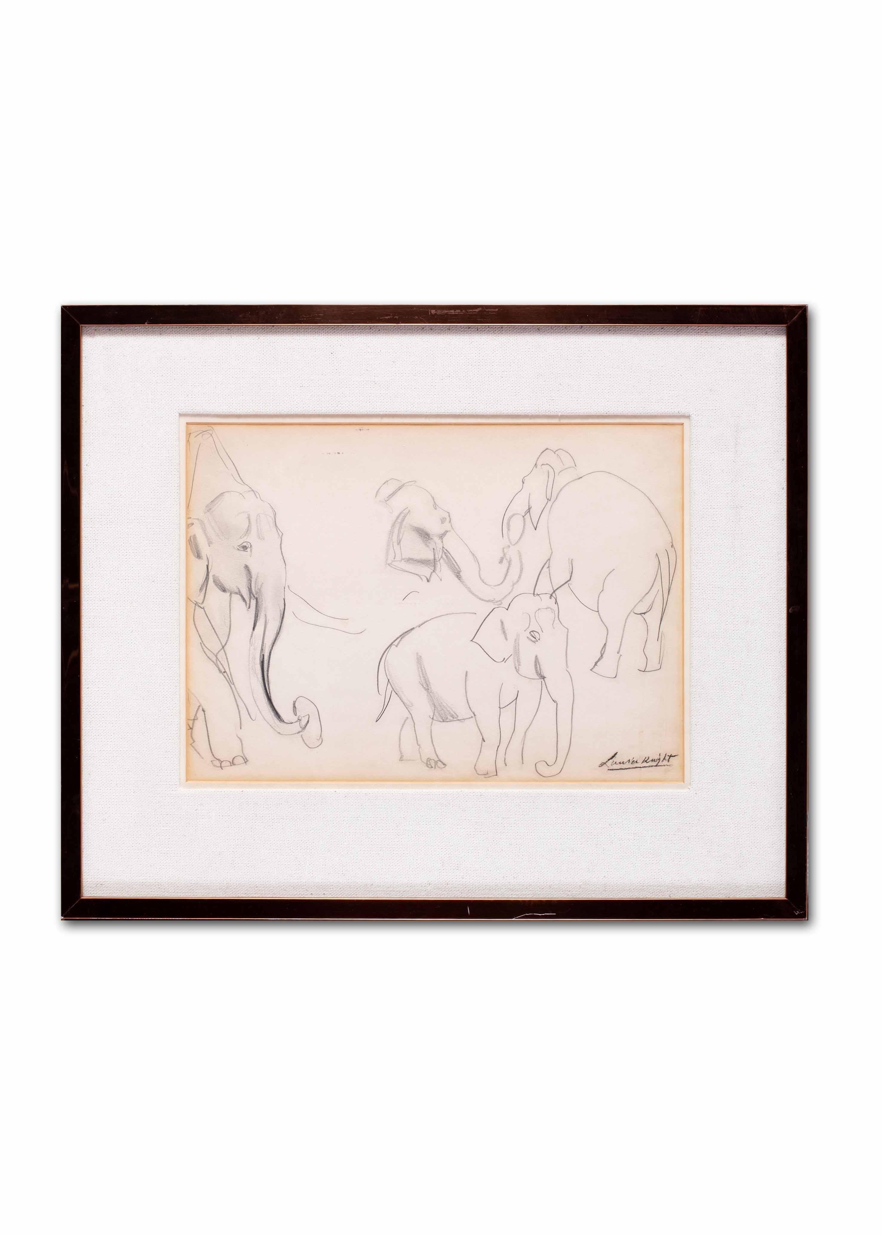 Dame Laura Knight drawing of elephants, British, 20th Century 3