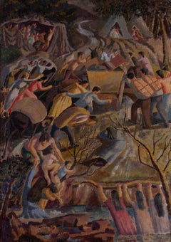 British 20th Century oil painting of 'The promised land' by Thomas Saunders Nash