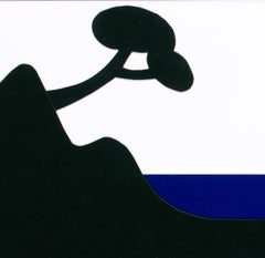 French, 20th Century mixed media construction of 'sur la place' (on the beach)