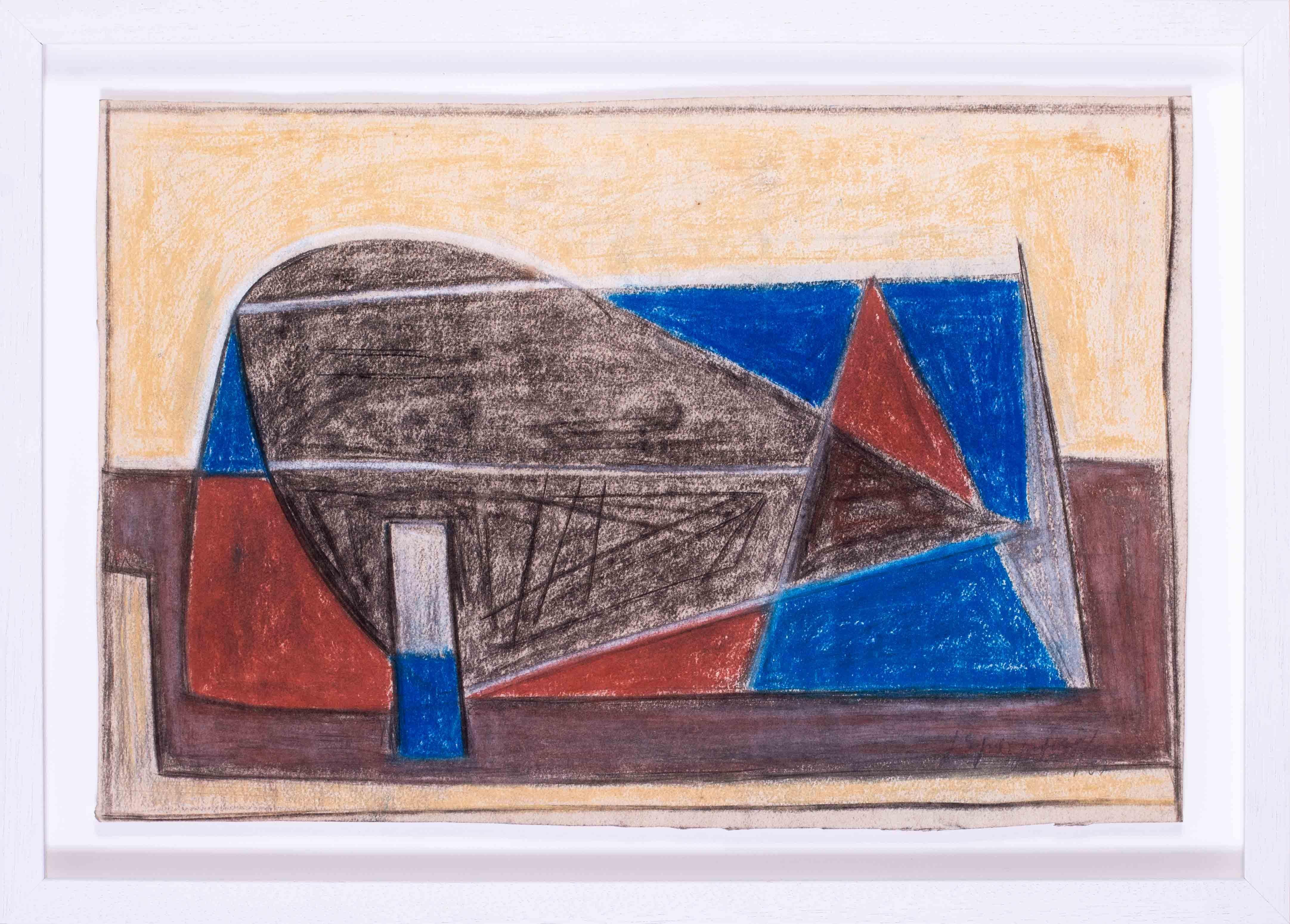 Abstract Drawing Jean Signovert  - Œuvre abstraite française sur papier du milieu du XXe siècle de Jean Signovert