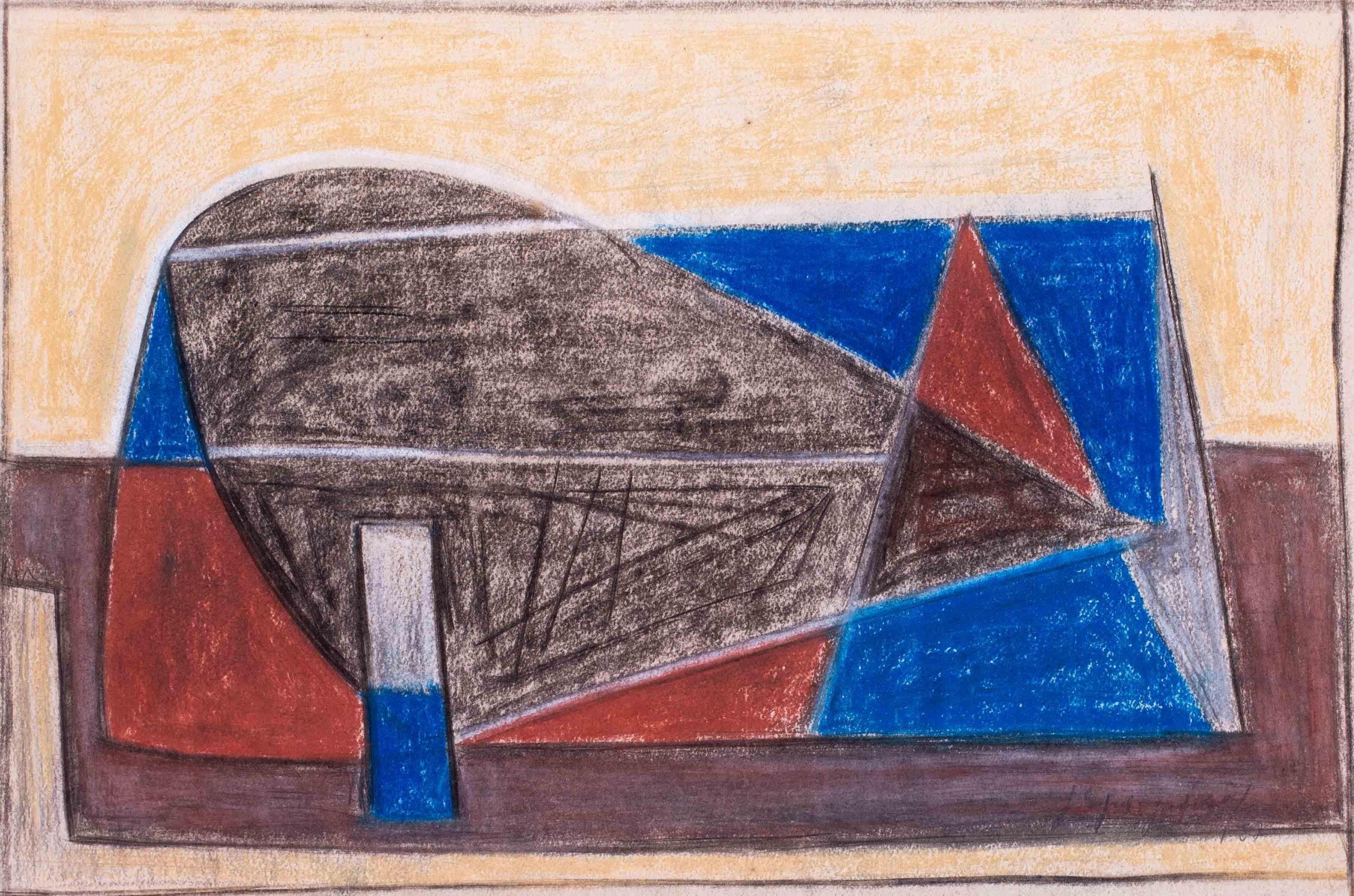 Œuvre abstraite française sur papier du milieu du XXe siècle de Jean Signovert - Art de Jean Signovert 