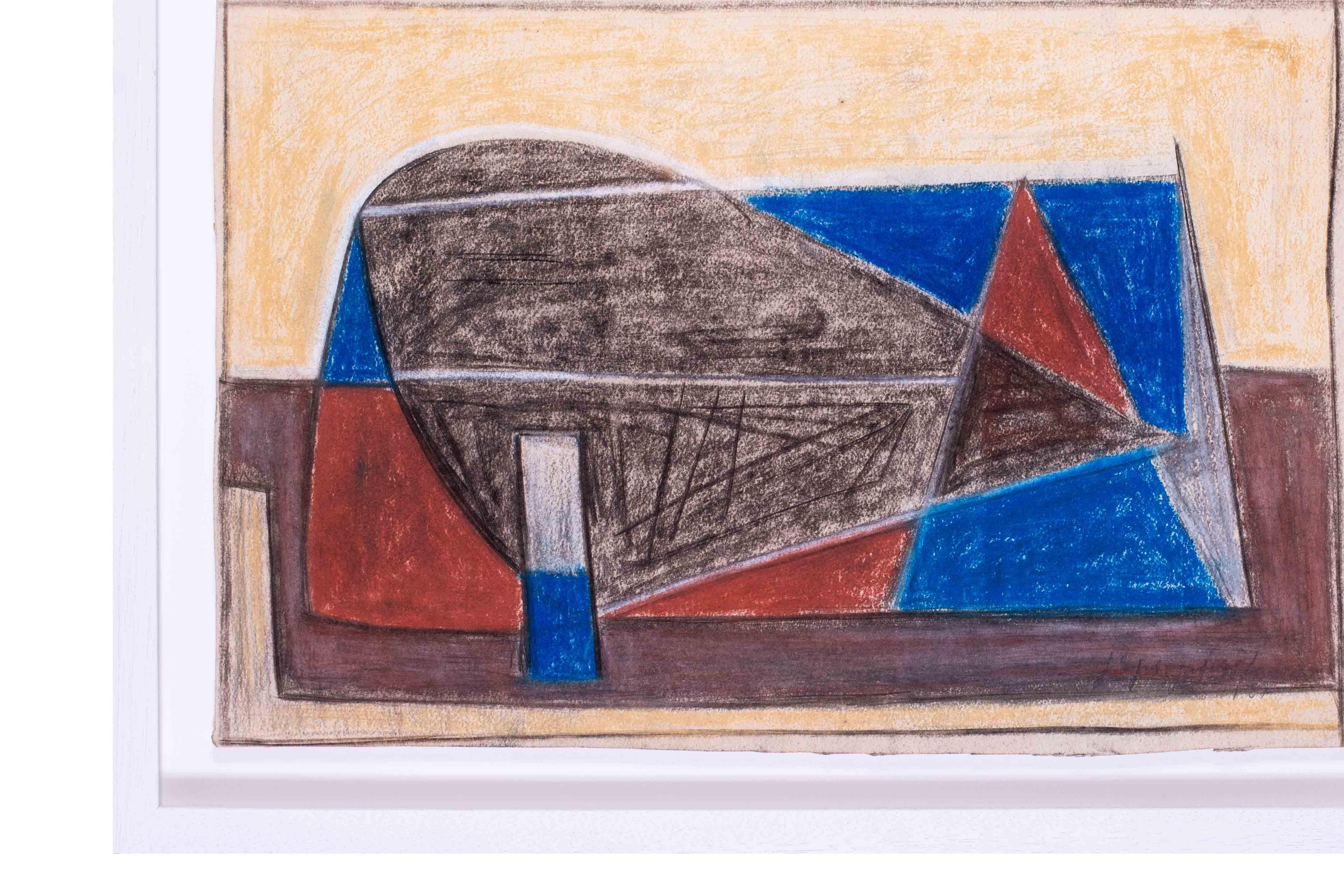 Œuvre abstraite française sur papier du milieu du XXe siècle de Jean Signovert - Abstrait Art par Jean Signovert 