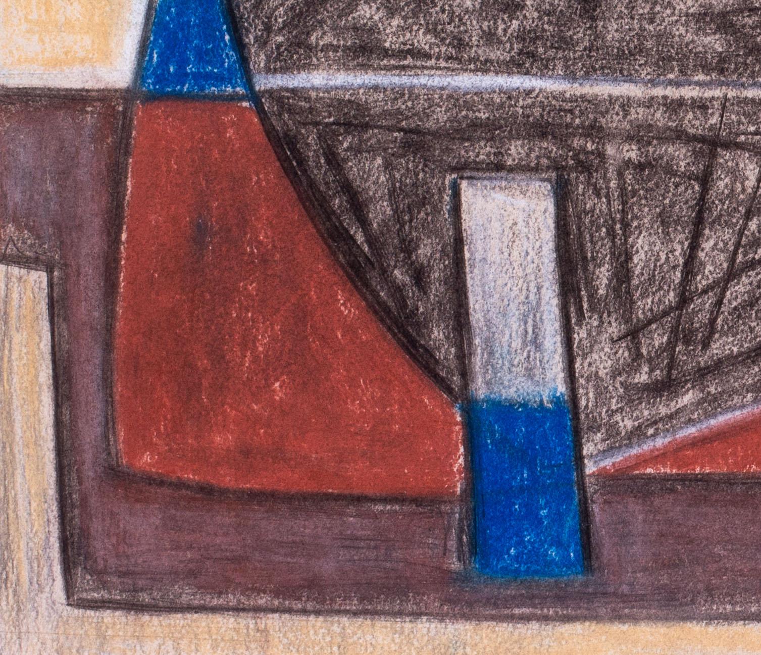 Jean Signovert (Français:: 1919:: 1981) 
Composition:: 57 
crayon et pastel sur papier 
Signé et daté JS. J. Signovert 57 (en bas à droite) 
13::1/2 x 20::1/8 pouces. (34.3 x 51 cm.) 

Jean Signovert (1919-1981) est un peintre et graveur français.