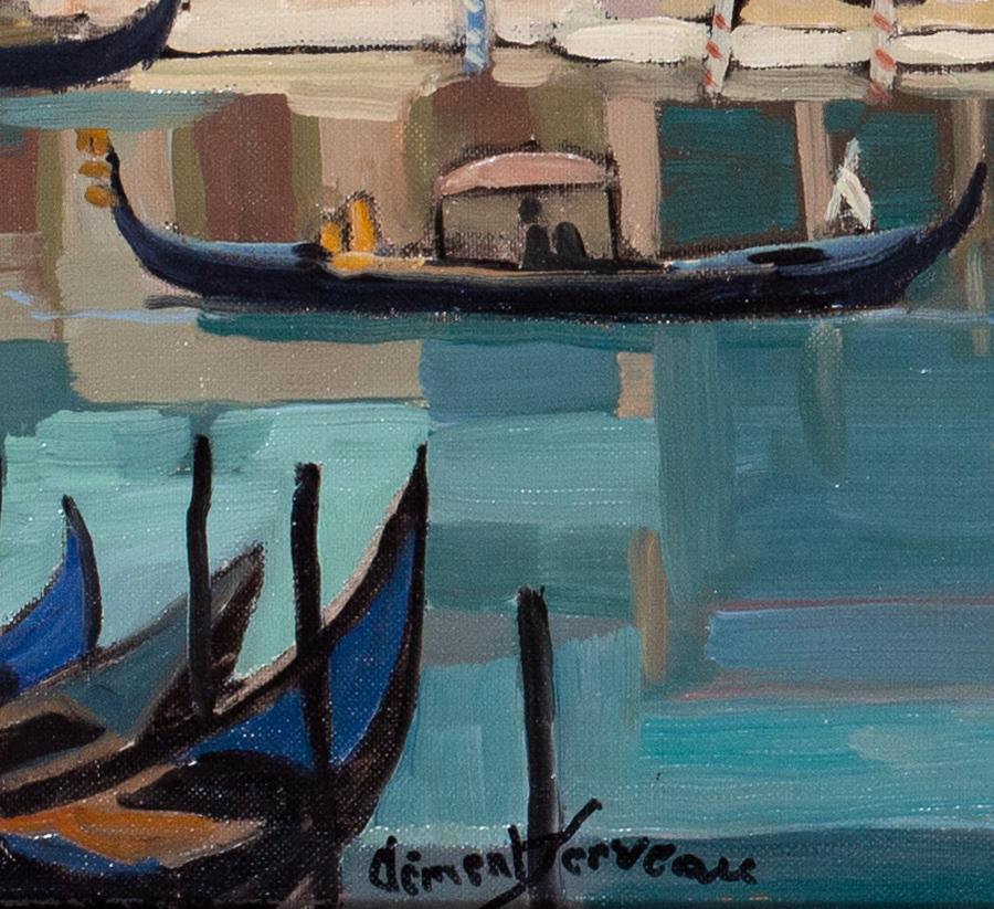Ölgemälde von Venedig des französischen Künstlers Clement Serveau aus der Mitte des 20. Jahrhunderts (Expressionismus), Painting, von Henri Clement Serveau