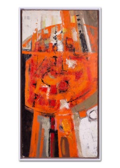 A large French abstract oil painting by Jean Maurice Lasnier