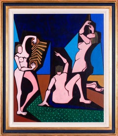 Italian, 20th Century oil painting of three nude musicians