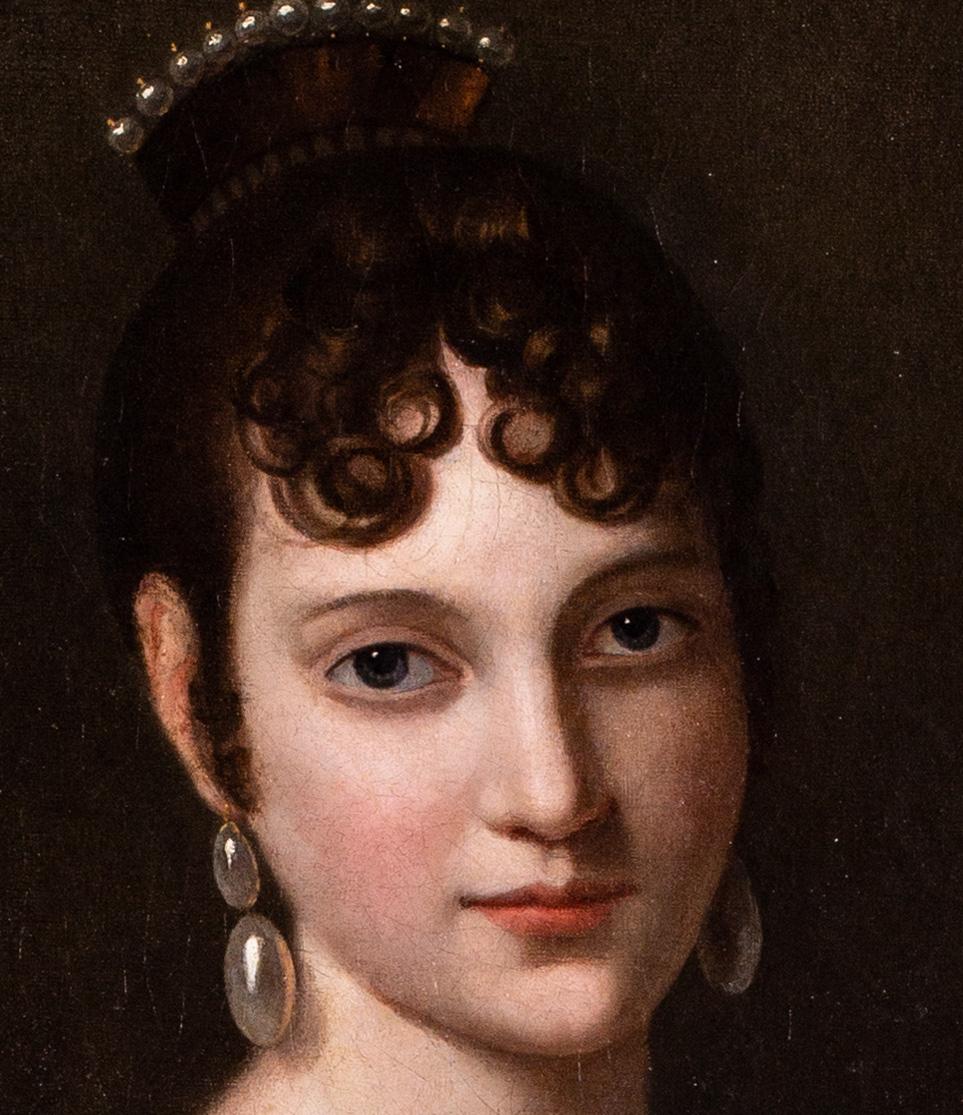 Portrait d'une dame musicienne par le maître ou portrait d'un maître ancien  - Painting de Pierre Paul Prud'hon