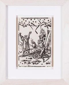 Old Master woodcut print The effects of gunpowder, from The Various Operations'