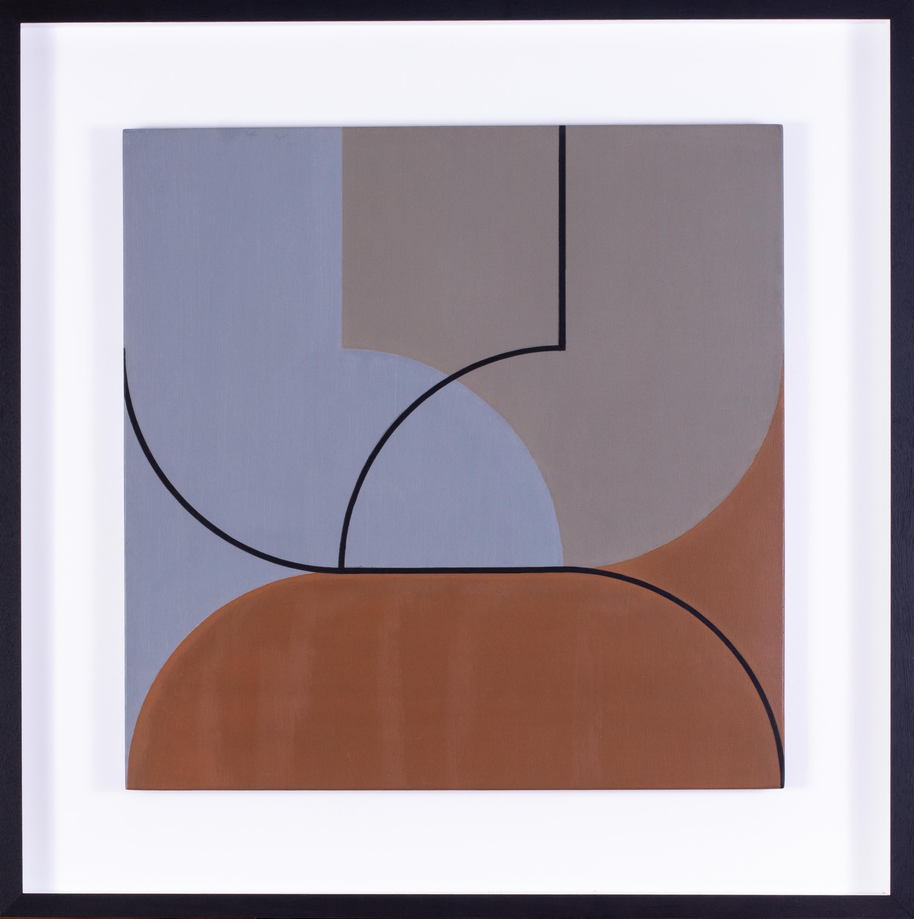 Victor Noel Abstract Painting - 20th Century Belgian abstract oil painting with greys and browns