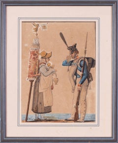 Pair of 18th Century watercolour drawings by Old Master Carle Vernet