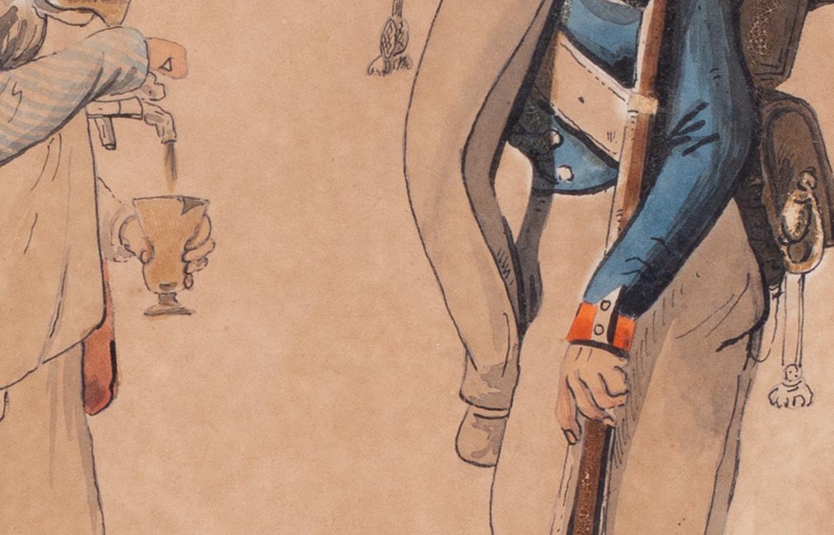 Paire de dessins à l'aquarelle du 18ème siècle par le vieux Masterly Carle Vernet en vente 6