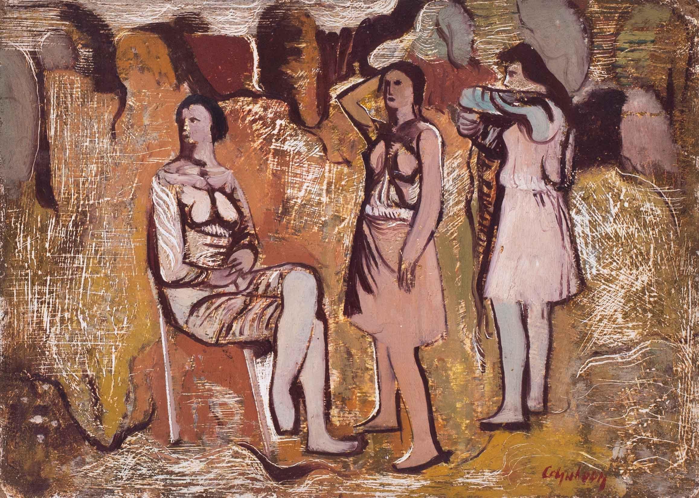 Rare tableau du 20e siècle de Robert Colquhoun de sa période de 