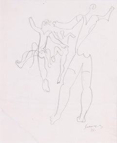 Le dessin français de 1931 de l'artiste cubiste Leopold Survage, représentant des danseurs
